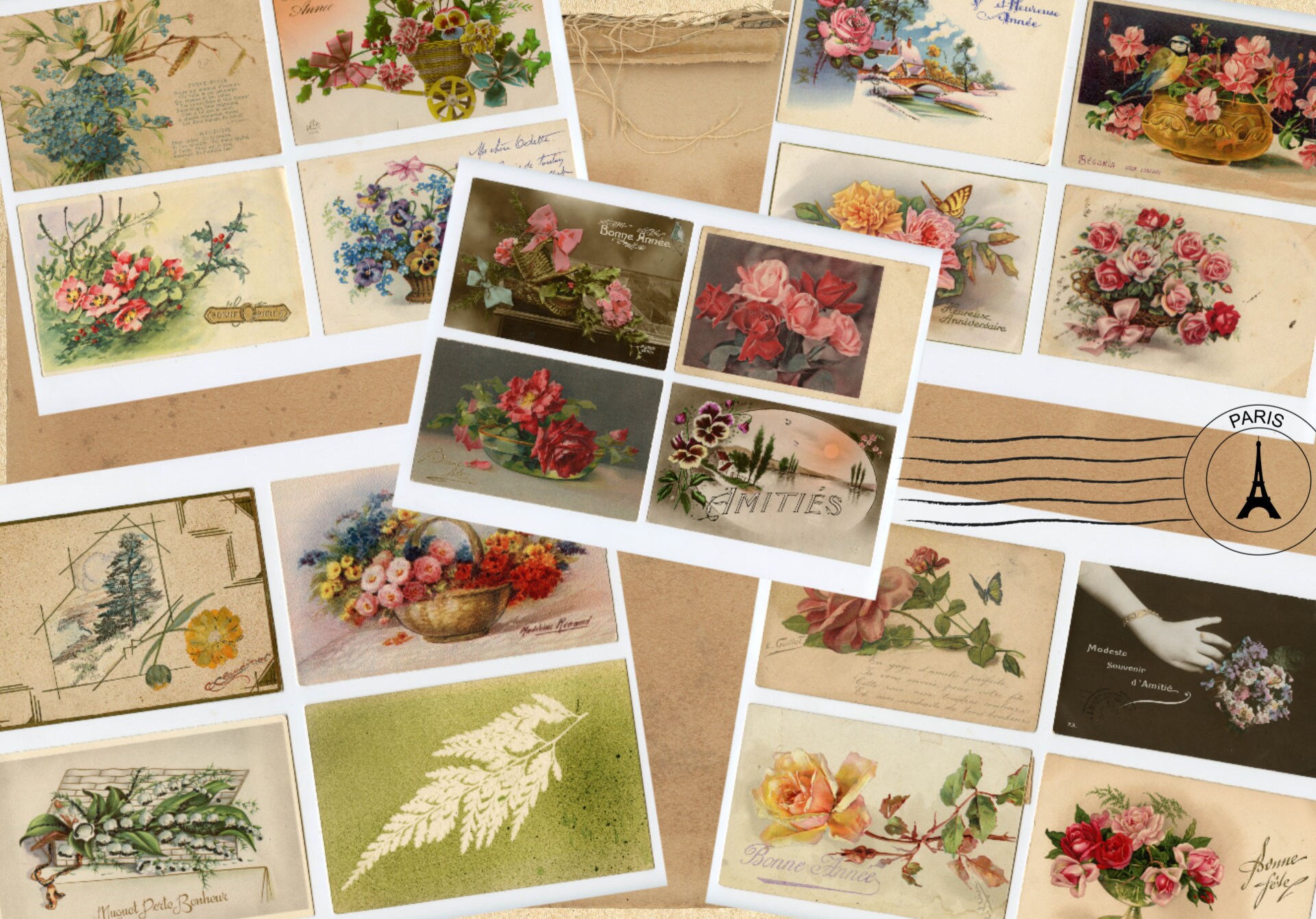 Vintage Floral Postcards Flowers Postcards Vintage French - Etsy
