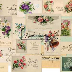 Vintage Confirmation Cards, confirmation gift, Confirmation Greetings, Confirmation Blessings, Religious Celebration Cards INSTANT DOWNLOAD