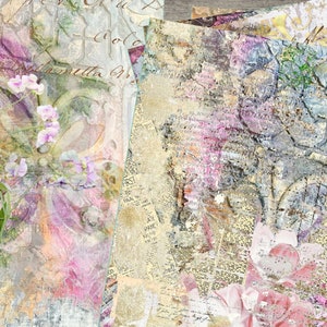 Printable junk journal kit, Digital download, 12 sheets paper pack -  Kit 46
