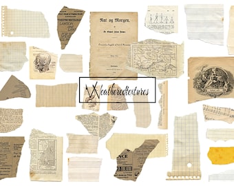 Torn Paper Clipart: 30 Transparent PNG Files for Scrapbooking (Digital Download)