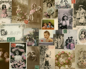 French Children Postcards: Vintage Ephemera for Junk Journals (Digital Kit)