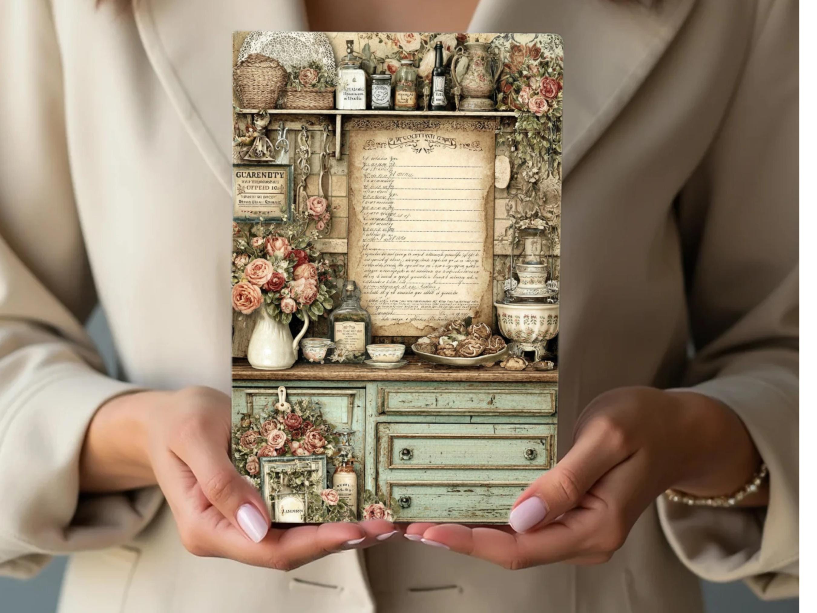 Vintage Kitchen Junk Journal Pages, French Cottage Ephemera Kit ...