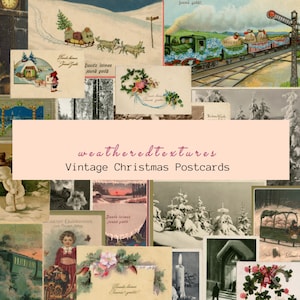 Weihnachten Postkarten zum Downloaden - Sofort Download - 3D Druckbare Journaling Karten - Scrapbooking Ephemera, Kit 2