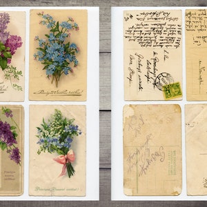 Vintage Postcards Digital Pack, Junk Journal Ephemera, Spring Postcards Digital Download image 8
