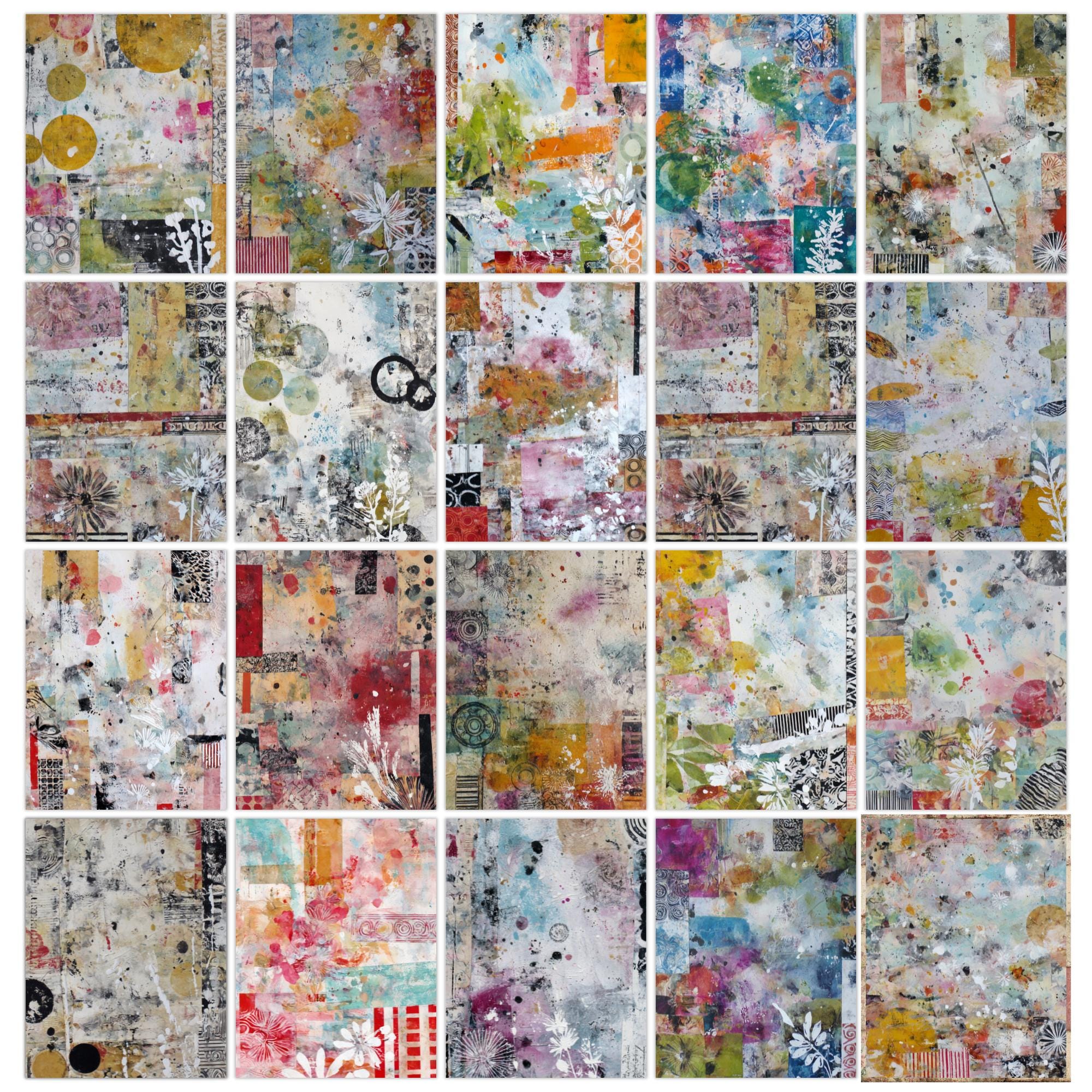 Junk Journal Collage Papers | Printable Mixed Media Sheets for ...
