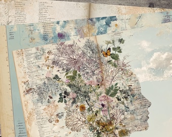 Positive Mindset Junk Journal Pages, 26 Digital JPG Sheets for Scrapbooking & Creative Planners