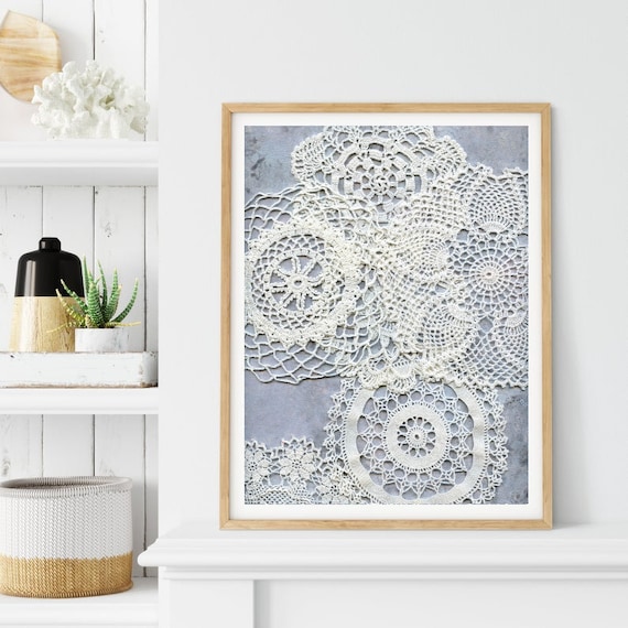 Doily Digital Image Doilies Wall Art Vintage Doily Art Etsy