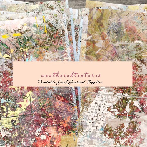 Printable Junk Journal Kit Digital Download 10 Sheets Paper Etsy