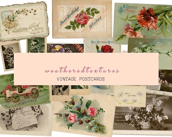 Vintage Floral Postcards: Ephemera for Journaling (Digital Download)
