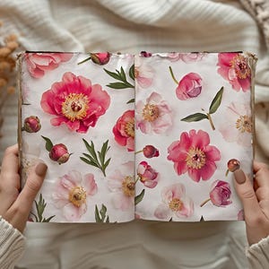 Papiers floraux, fleurs de pivoines imprimables, 19 papiers imprimables numériques, papiers fleurs pressées à téléchargement immédiat