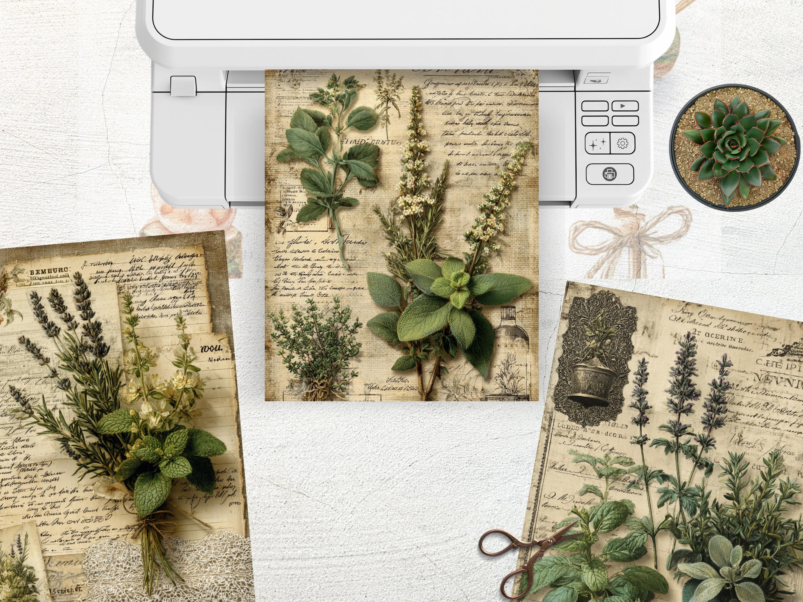 Vintage Botanical Junk Journal Pages: Printable Ephemera (digital ...