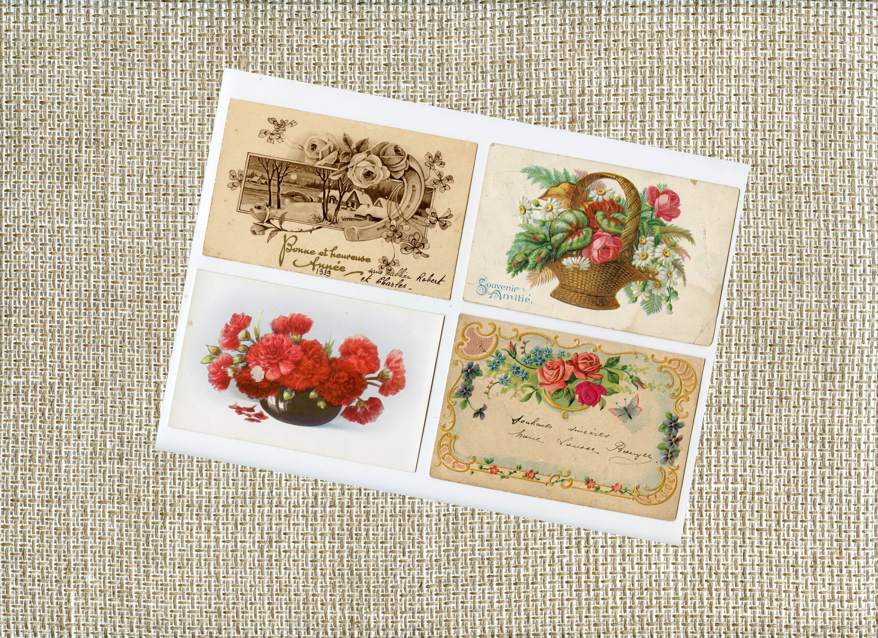 Vintage French Postcards Vintage Floral Postcards Flowers - Etsy