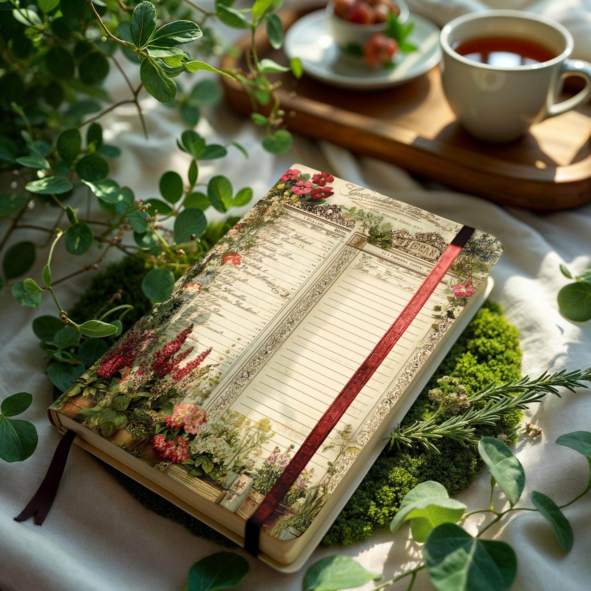 80 Cottage Garden Junk Journal Pages, Vintage Botanical Writing Paper ...