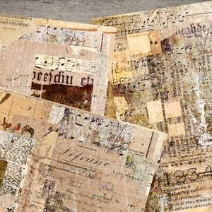 Junk Journal Printable Papers, 10 fogli digitali, download immediato, scrapbooking, fogli antichi, fogli collage - Kit 93