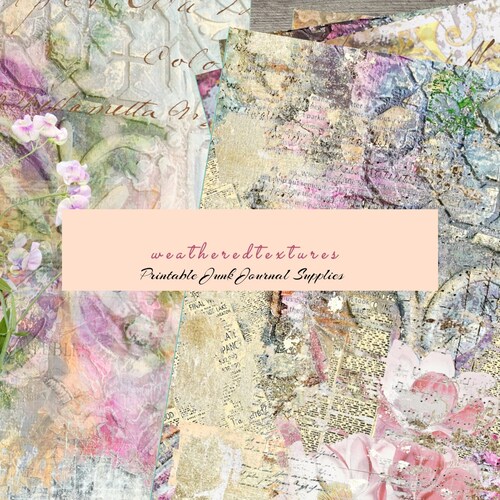 Printable Junk Journal Kit Digital Download 10 Sheets Paper Etsy