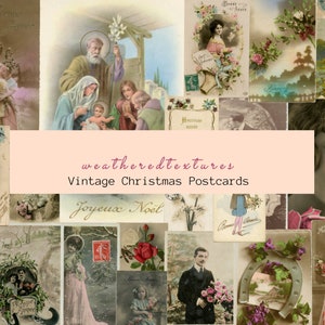 Vintage Postkarten Printable, Weihnachten Digitale Vintage Postkarten Junk Journal Sammelalben Planer, Viktorianische Weihnachten, Journal Karten, Kit 9