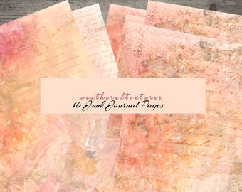 Junk Journal Printable Papers, 16 Floral Digital Paper, Scrapbooking Antique Papers, Pink Collage Sheets, Vintage Printable Pages - Kit 36