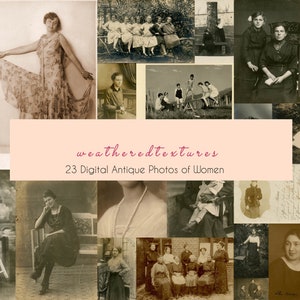 Fotos de mujeres Fotos antiguas de mujeres Descarga digital Fotos antiguas Junk Journal Collage Hi-Res Digital Ephemera Antique Ephemera