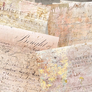 Antique Printable Junk Journal Paper: Collage Kit (Digital Download)