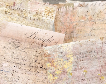 Antique Printable Junk Journal Paper: Collage Kit (Digital Download)