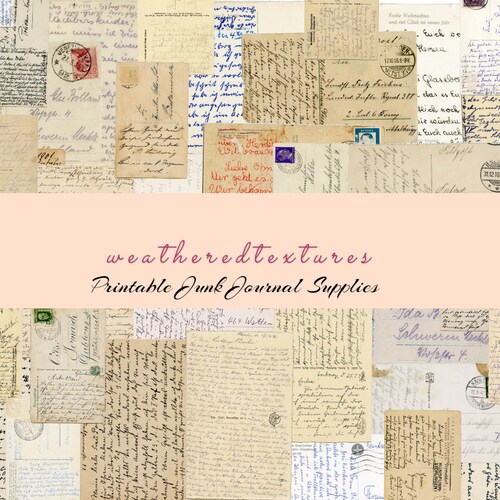 Handwritten Postcards Vintage Printable Ephemera Digital - Etsy
