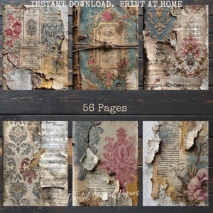 Zniszczone tekstury tapet, pakiet grunge'owych pamiątek, strony z dziennika śmieci (do pobrania w wersji cyfrowej)