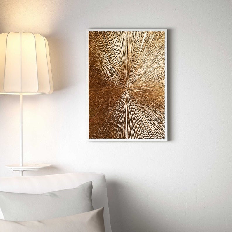 Gold color painting wall art printable Golden painting wall Etsy
