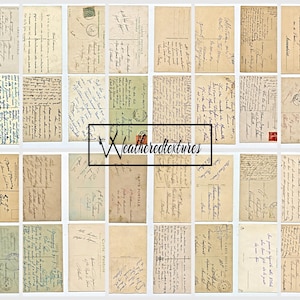 Handgeschriebene Postkarten Vintage Printable Ephemera Digital Download, 40 vintage druckbare handgeschriebene Postkarten Kit 17