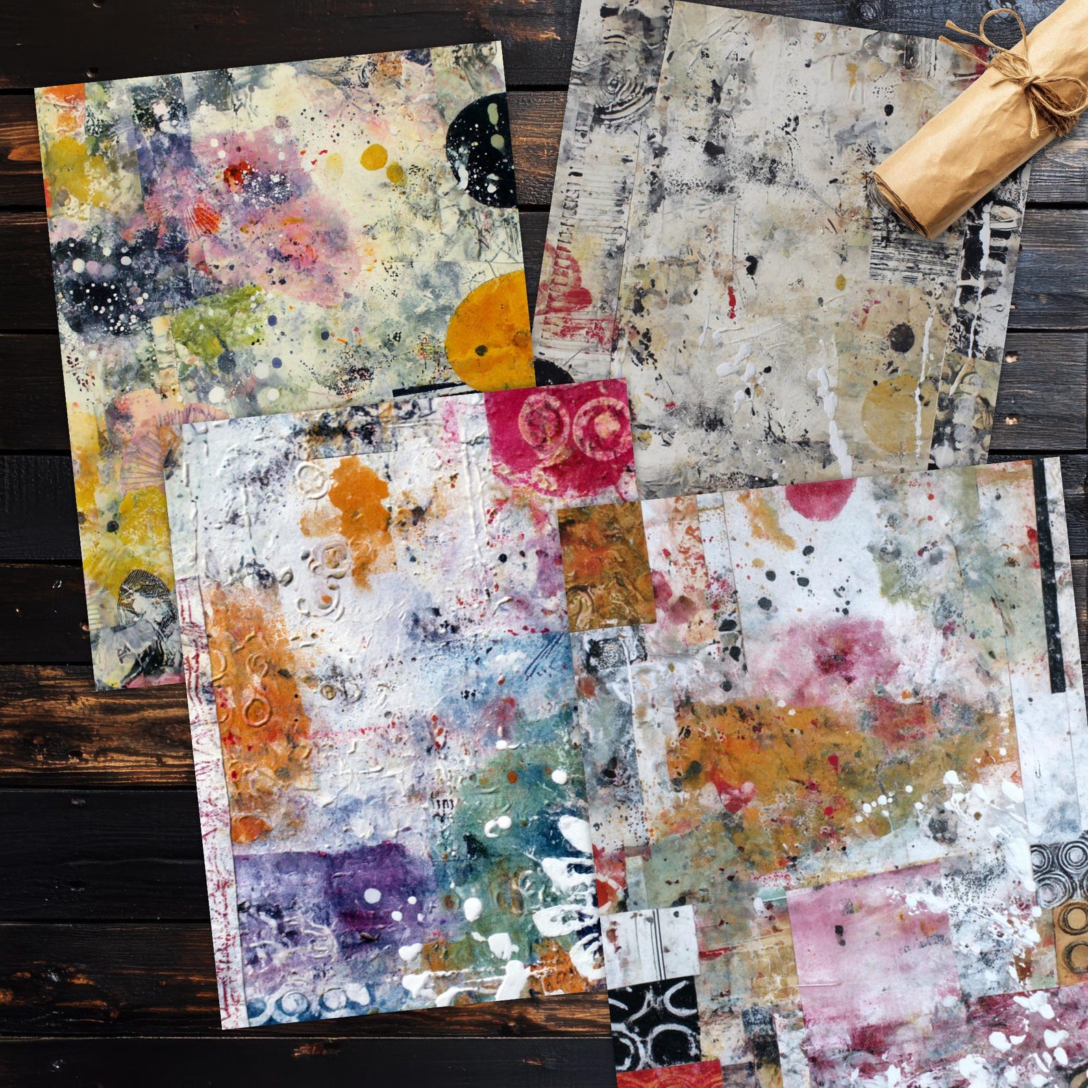 Junk Journal Collage Papers | Printable Mixed Media Sheets for ...