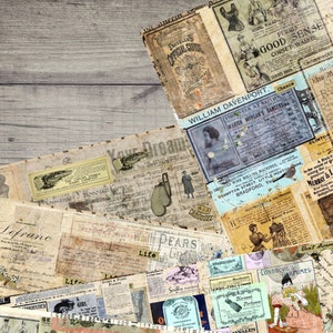 Junk Journal Printable Paper: Antique Ephemera Collage Sheets (Digital Download)