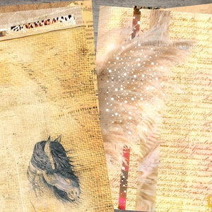 Printable Collage Journal Pages: Mixed Media Scrapbooking Kit (Digital Download)