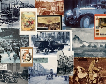 Cars ephemera, Vintage Cars postcards, Printable Digital download Junk Journal, Scrapbooking, Paper Crafts