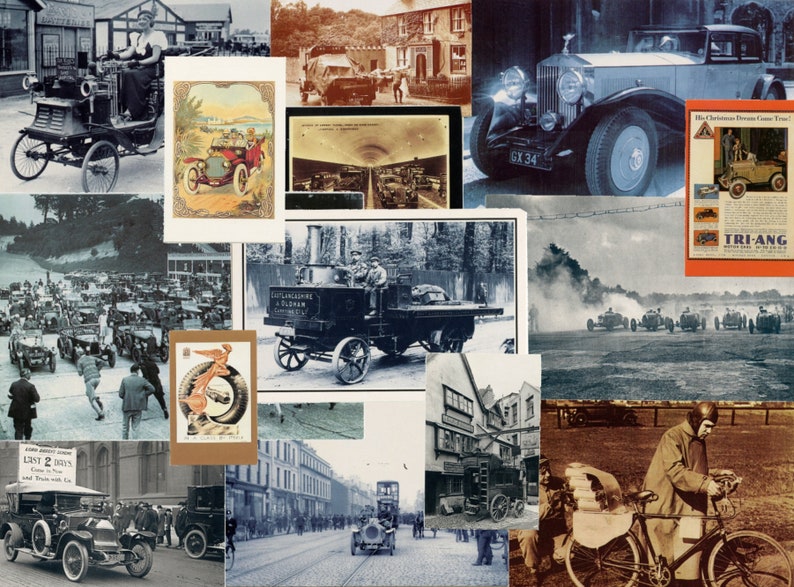 Cars ephemera, Vintage Cars postcards, Printable Digital download Junk Journal, Scrapbooking, Paper Crafts image 2