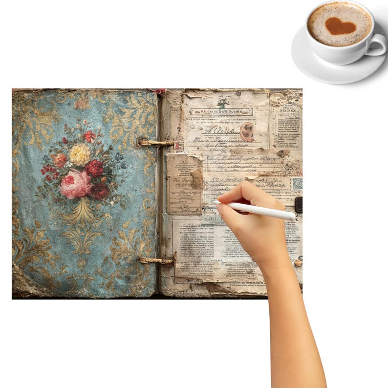 Vintage Junk Journal Kit, 61 Double Pages, Shabby Chic Ephemera ...