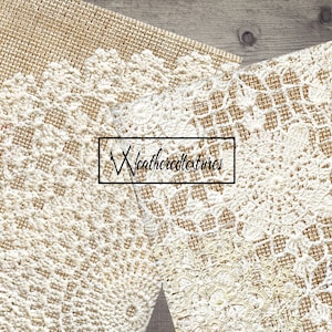 Papier dentelle, Papier numérique dentelle, Numérique dentelle, Kit imprimable, Kit papier bohème, Kit journal indésirable