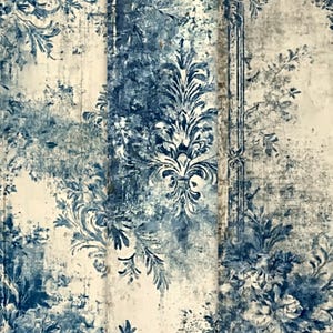 Confezione di carta con sfondo blu, 20 fogli Shabby Chic, 8,5 x 11 pollici stampabili, per uso commerciale, album digitali e forniture per l'artigianato