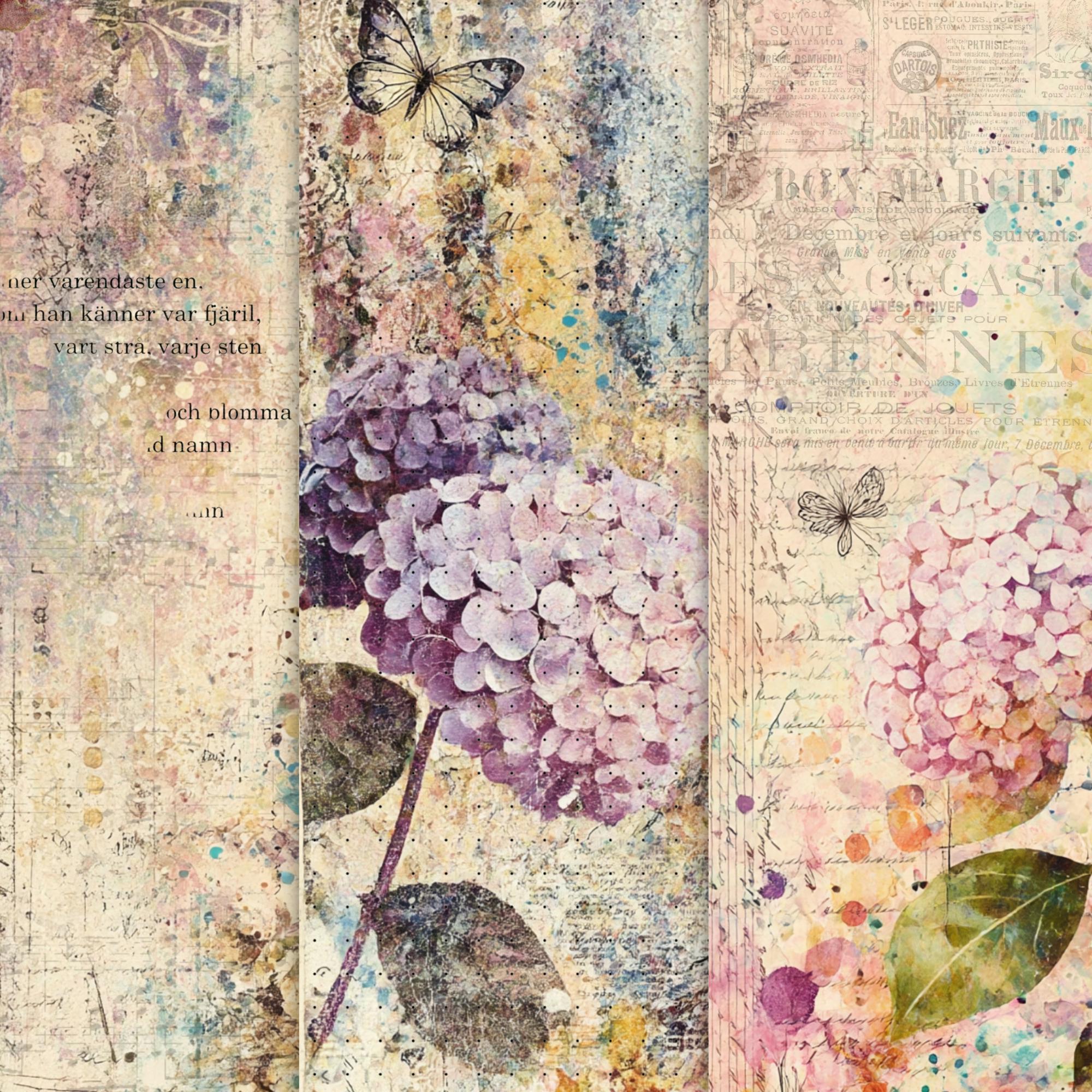 Hydrangea Junk Journal Kit: Printable Paper Pack (digital Download A4 ...