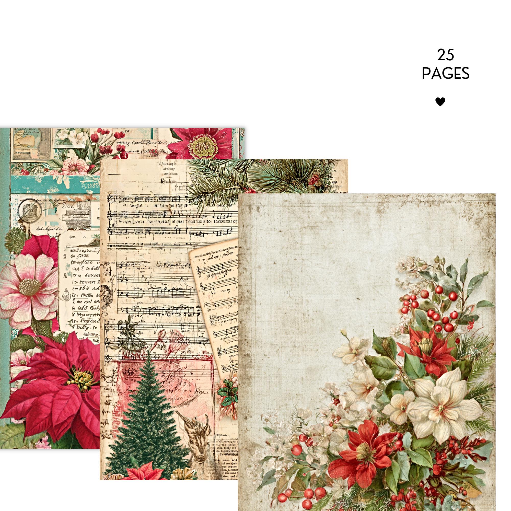 Vintage Christmas Junk Journal Kit – Retro Holiday Ephemera (digital ...