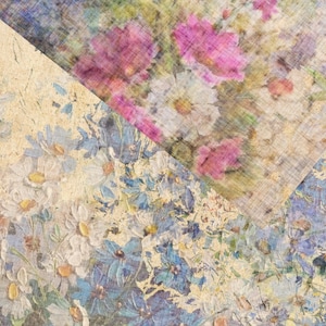 Floral Junk Journal Paper: Printable Scrapbook Kit (Digital Download, 10 Sheets, 90 Patterns)