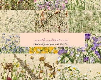 Floral Printable Papers: Pressed Flower Textures (Digital Download)