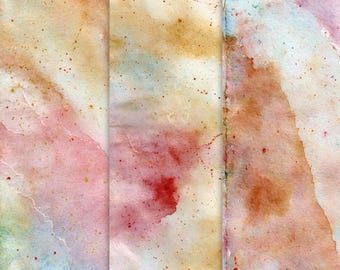 Hand-Painted Watercolor Digital Paper Set: Scrapbook Backgrounds (Digital Download)