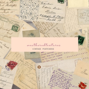 Französische handgeschriebene Postkarten Vintage druckbare Ephemera Instant Download, 20 vintage druckbare handgeschriebene Postkarten