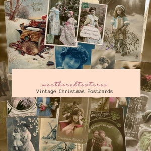 Weihnachten Postkarten, sofortiger Download, französische Vintage Postkarten, KIT-22