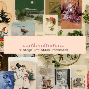 Vintage Christmas Postcards: Printable Ephemera for Junk Journals (Digital Download)