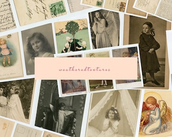 Vintage Children Postcards: Antique Ephemera Printable (Digital Download)