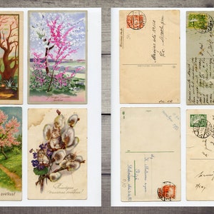 Vintage Postcards Digital Pack, Junk Journal Ephemera, Spring Postcards Digital Download image 6