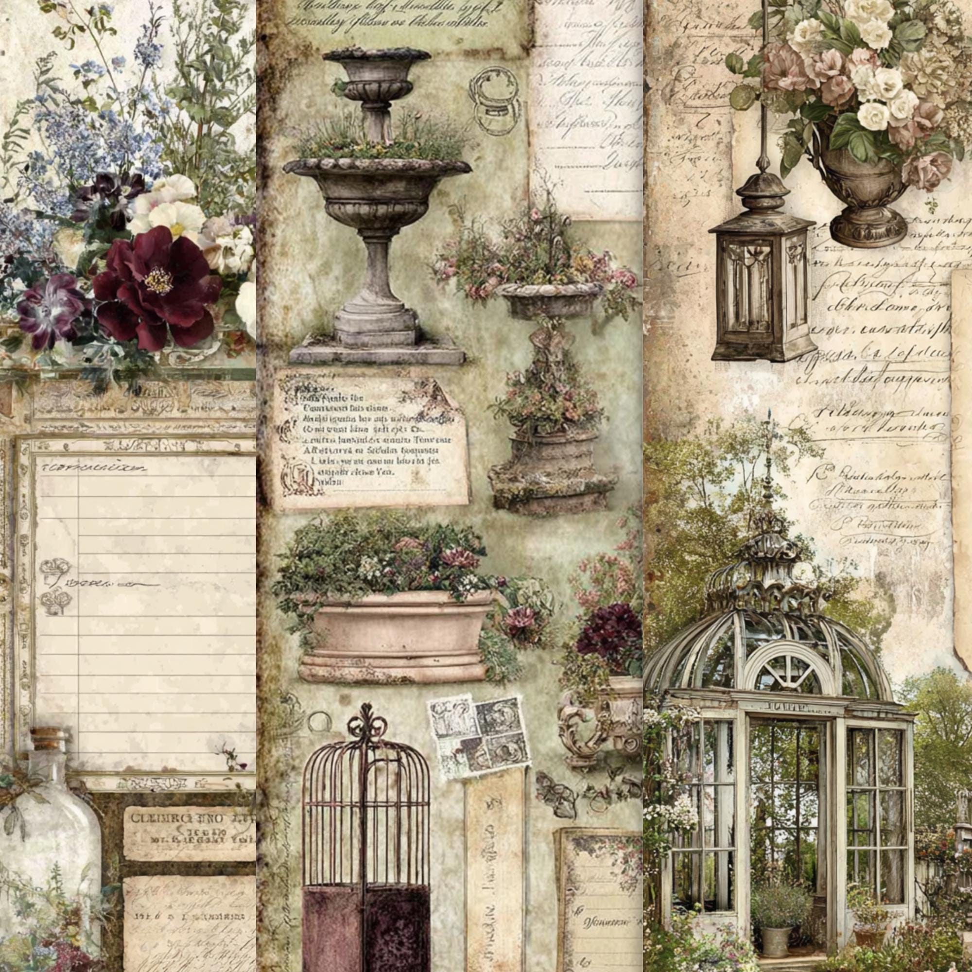 Vintage Garden Junk Journal Kit, 56 Printable Pages, Cottagecore Floral ...