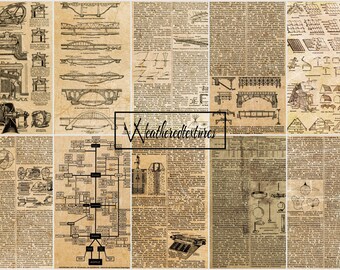 Vintage Dictionary Page Ephemera: Printable Junk Journal Kit (Digital Download)
