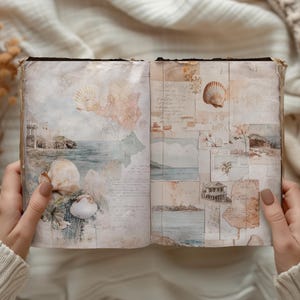 Nautical Junk Journal Kit - Digital Printable Vintage Ephemera, Scrapbooking Kit, DIY Journal Pages, Ocean-Themed Paper Pack Kit 166