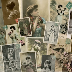 Antike französische Postkarten - Vintage Bilder - Junk Journal Zubehör - zum sofortigen Download